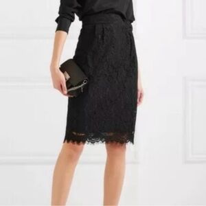 J. Crew Black Lace Pencil Skirt